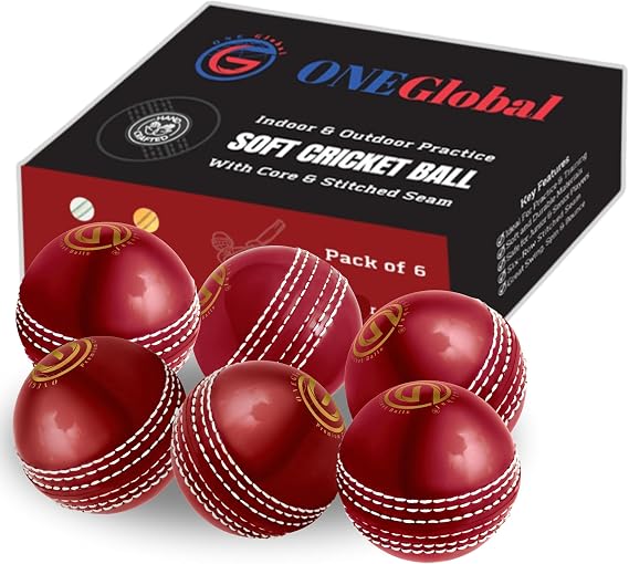 Incrediball Soft Practice Cricket Ball | Outdoor & Indoor Rubber Cricket Ball With Core & Stitched Seam | For Practice, Training & Family Fun | Senior & Junior Size
