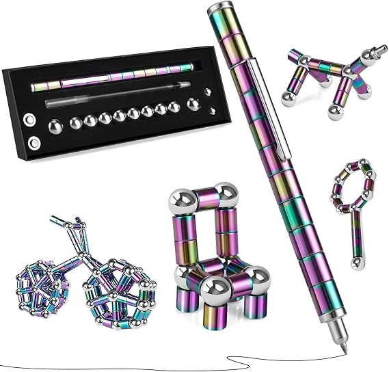 Magnetic Fidget Pen Toys for Teens- Color Fidget Pen Toy, Sensory Tool Fidgeting Game, Cool Gadget Best for Stress and Anxiety Relief and Kill Time,Novelty Gifts for Teen and Adults (Colour)