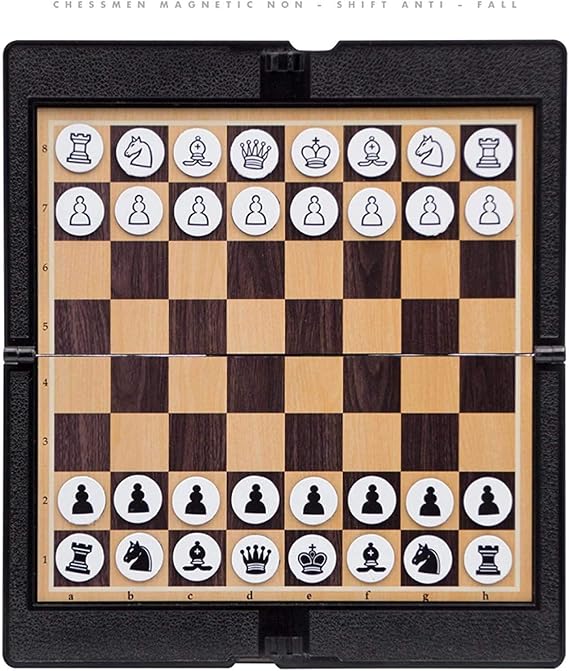 Wooden Chess Sets Wallet Appearance Portable Board Games Party Children Gift (Size : 20x18x0.5cm)
