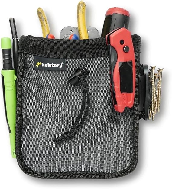 Joey Pouch PRO | Clip-On Tool Belt Bag for Tools, Screws, and Nails - Great for an Electrician, HVAC Tech, Plumber, Carpenter, Contractor, Handy Man, and Any Tradesperson - Metal Clip
