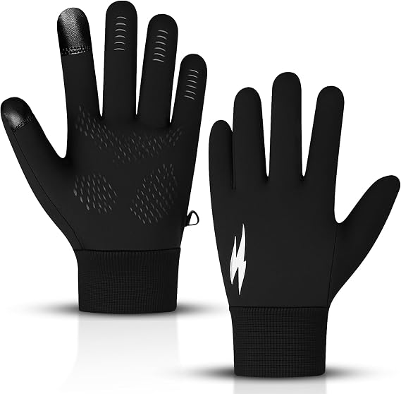 WESTWOOD FOX Winter Thermal Gloves Windproof Running Gloves Touch Screen Warm Anti Slip Silicone Cycling Gloves for Men Women,Elastic Cuff for Driving