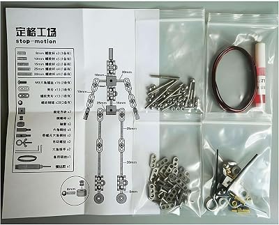 DIY Studio Stop Motion Armature Kits,Metal Puppet Figure for Character Design Creation,Stop Motion Animation Rigging and Winder,Time-Lapse, Product Photography, and Creative Projects