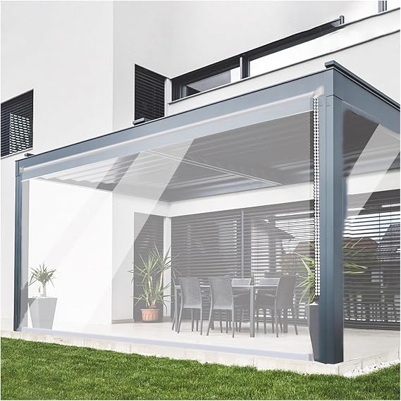 QWEASDF Transparent PVC Roller Blinds, Waterproof, Dustproof, Balcony Window Clear Roller Shade, Vinyl Plastic Roll Up Blind with Fitting, Customizable bottom buttonholes(W130*H140cm/W51.18*H55.11in)