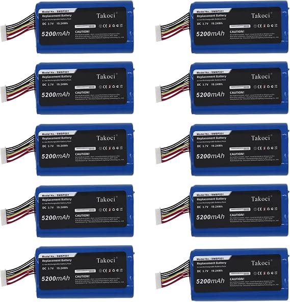 (10pcs) Youejoeq 5200mAh Replacement Battery for Sun'mi SMBP001 SM-INR18650M26-1S2P fits V1S V2 P1 W6900 WS920 Payment Terminal