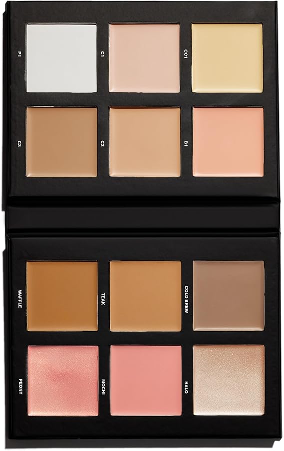 BEAUTY BAY Make Face Multi-Use Complexion Palette (Fair - Medium), Vegan & Cruelty-Free, Cream & Powder Formula, 11 Creams & 1 Powder, Concealing & Correcting