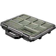BUNKER Slim Tool Organiser 10 Removable Bins, Impact-Resistant Storage Case with Secure Latch, Water-Resistant Transparent Lid & Carry Handle, 408 x 373 x 55mm