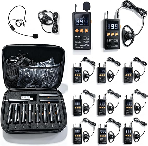 Wireless Tour Guide System,Audio Guide System,1 TX 10 RX