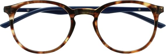 OPULIZE MET Reading Glasses for Women Men, Slim Round Frame with Spring Hinges and Scratch Resistant, Brown +1 (Pack of 1)