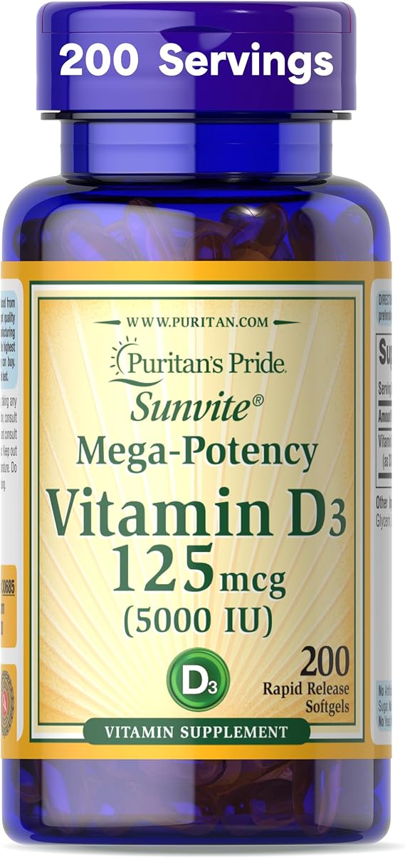 Puritan's Pride Premium SunviteTM Mega-Potency Vitamin D3 5,000 IU