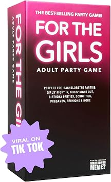 For The Girls Card Game by Relatable, The Viral Girls Night Adult Party Game, Great for Bachelorette Party Games, Weekends and Trips, Includes a die, and 400 Cards Across 5 Categories
