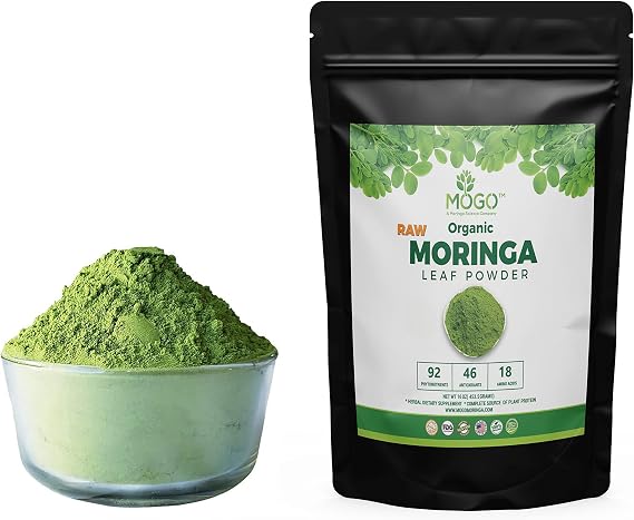 MOGO Fresh Moringa Powder 1 Lb, Antioxidant Rich Potent Green Superfood Rich,Single Origin Premium Moringa Oleifera 100% Leaf Powder Perfect for Teas,Smoothies,Juice.