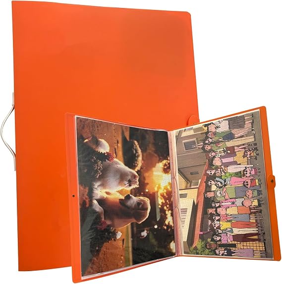 Puzzle Storage Folder for 1000-Pieces Folder Keeper for Jigsaw Puzzle Space-Saving Organizer Accessories Holds 20 Puzzles, HD Film Pockets (Orange)