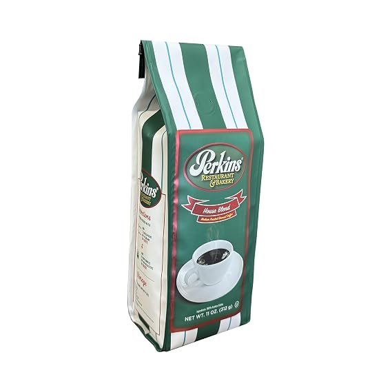 Ground Coffee, Medium Roast, Perkins House Blend 100% Arabica Beans, 11oz Bag