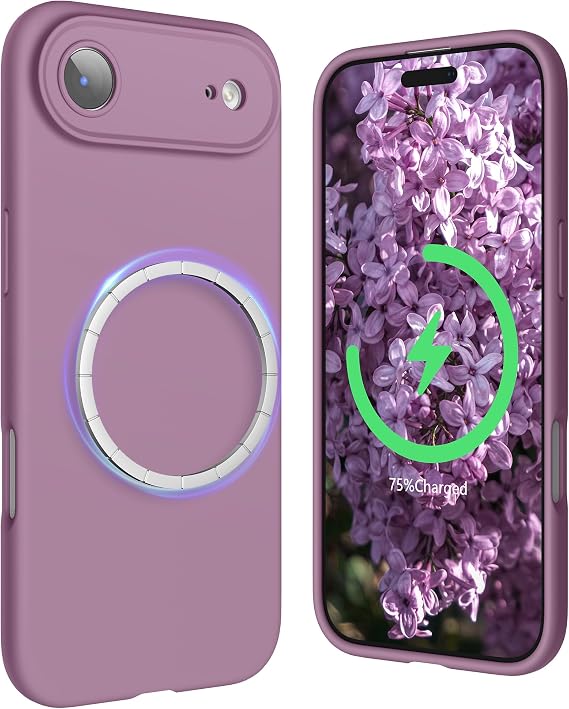 SURPHY Case for iPhone Air Case Compatible with MagSafe (6.5 inch 2025), Liquid Silicone 17 Air Phone Cases Whit Soft Microfiber Lining, Lilac Purple