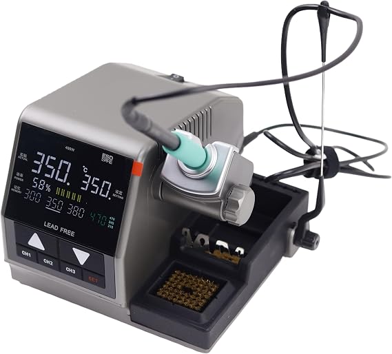 Precision Soldering Iron Station Kit with Digital LCD Display 400W High-Power Industrial Soldering Station with Wired Handle and 3 Soldering Tips