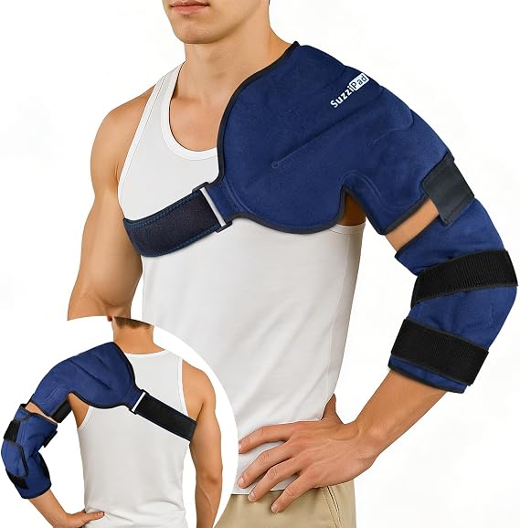 SuzziPad Shoulder Ice Pack Wrap for Rotator Cuff, Baseball Pitchers & Arm