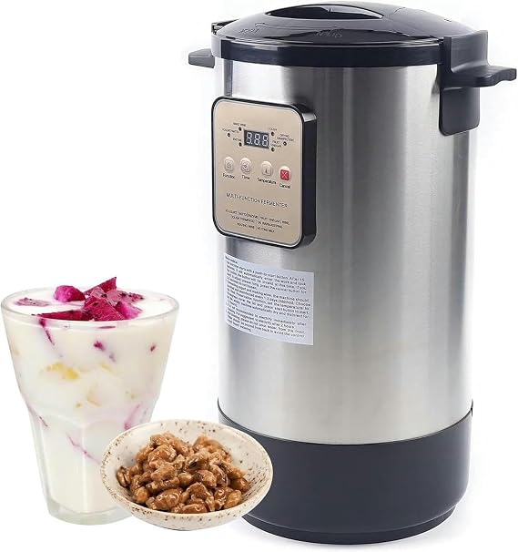 12 L Automatic Yogurt Machine, Stainless Steel Yogurt, Commercial Fermentation Machine, for Homemade Kitchen Bar, Enzymes, Rice Wine, Mass, Fruit Vinegar