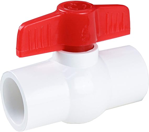 White 3/4in PVC Ball Valve Water Pipe shut-off valve Socket Inline you can control the handle very easily No leak(3/4)