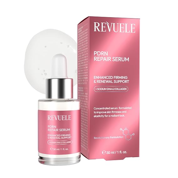 REVUELE PDRN Peptide Face Serum with Salmon DNA 1.01 fl.oz | Regenerating Face Serum with Sodium DNA, Collagen & Peptides | Anti-Aging Formula, INtense Hydration, Korean Skincare