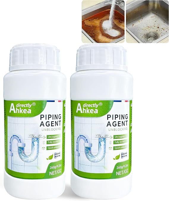 Powerful Sink And Drain Cleaner Powder, Wild Tornado Pipe Dredge, Sink Drain Cleaner, foaming drain cleaner, Fast Foaming For Kitchen Toilet Pipeline Quick Cleaning, 2pcs