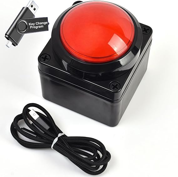 Programmable USB Macro Keyboard, Major Policy Decision Button, One Handed Operation Setting, Enter Game PC Switch Control Keyboard(Red)