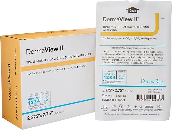 DermaRite DermaView II, Transparent Film, 2-3/7 in, 2.75 in, 1 ct