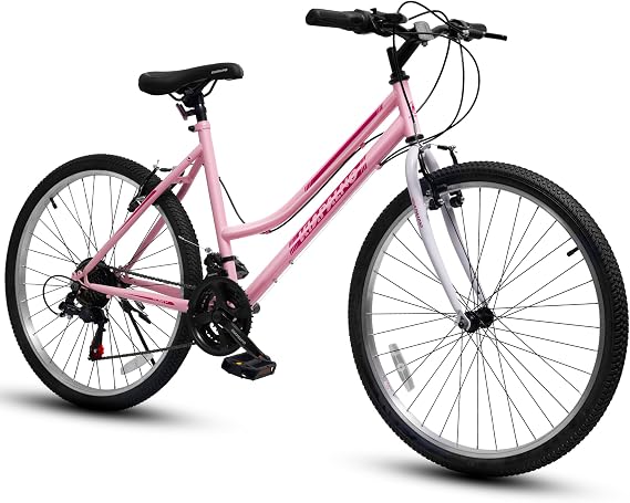 Ecarpat Womens 24 Inch Mountain Bike, 21 Speed Outdoor Cycling Bike, Womens' Bicycles with High Carbon Steel Frame, Dual V-Brake