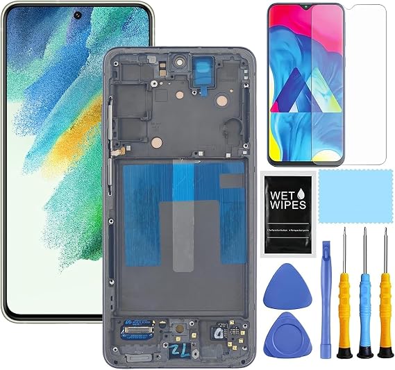 for Samsung Galaxy S21 FE 5G G990u1 Screen Replacement with Frame | ZTOOYO for Samsung S21 fe Screen Replacement kit G990u1 G990a G990w LCD Display Digitizer Touch Screen Assembly
