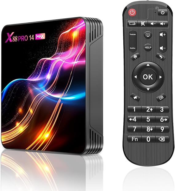Android tv box,X14 MAX smart tv box Android 14.0 4GB RAM 32GB ROM RK3528 Quad-Core 64bit Cortex-A53 Mali 450 MP2 GPU Support 8K 3D 1080P 2.4/5.0GHz WIFI BT5.0 10/100M Ethernet DLNA USB 3.0 H.265