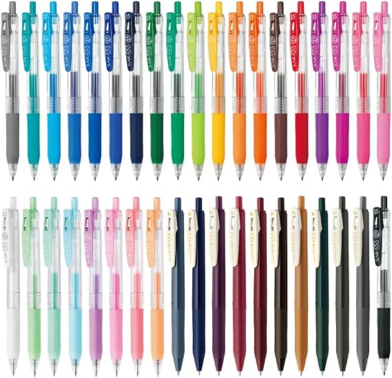 Zebra Sarasa Clip Gel Ballpoint Pen, 0.5mm, 38 Colors, JJ15-38C-AZ