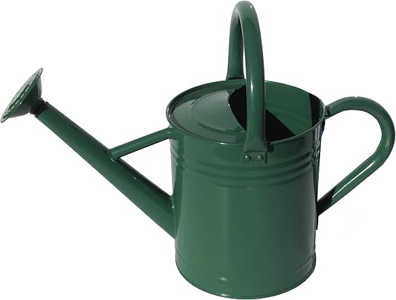 Gardener Select (W3003PHG6) Metal Watering Can - Modern Indoor & Outdoor Watering Pot with Handles for Flowers/Plants (3.5 Liter, Hunter Green)