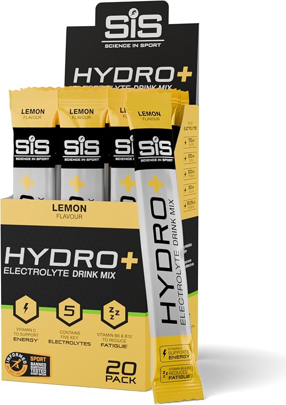 Science in Sport Hydro+ Electrolyte Drink Mix, Lemon, 20 Sachets