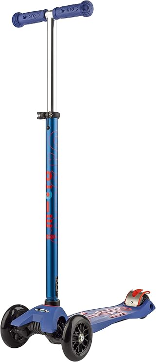 Micro Kickboard | Maxi Scooter for Ages 5-12 | Children up to 110 lbs | 3 Wheel Lean-to-Steer Design | Adjustable T Bar | Smooth Ride PU Wheels | Swiss Design | Lean-to-Steer Design, Adjustable T-Bar Grows with Your Child, Smooth-Ride PU Wheels, Rear Brake, Swiss-Engineered