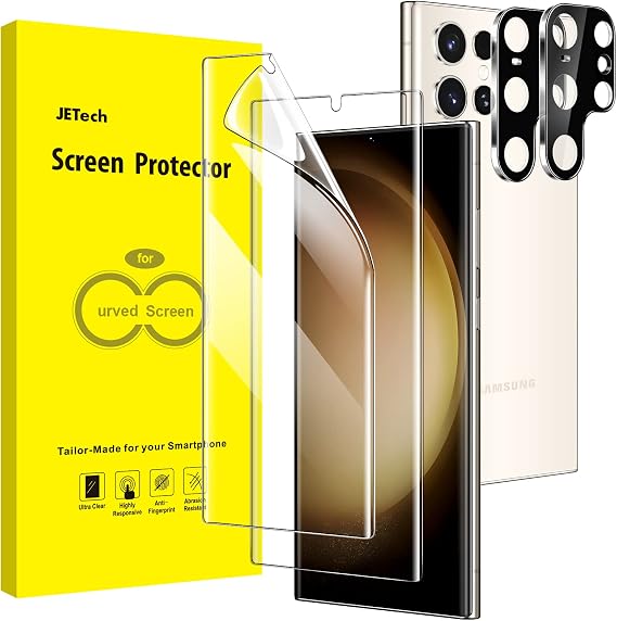 JETech TPU Screen Protector for Samsung Galaxy S23 Ultra, 2+2 Pack