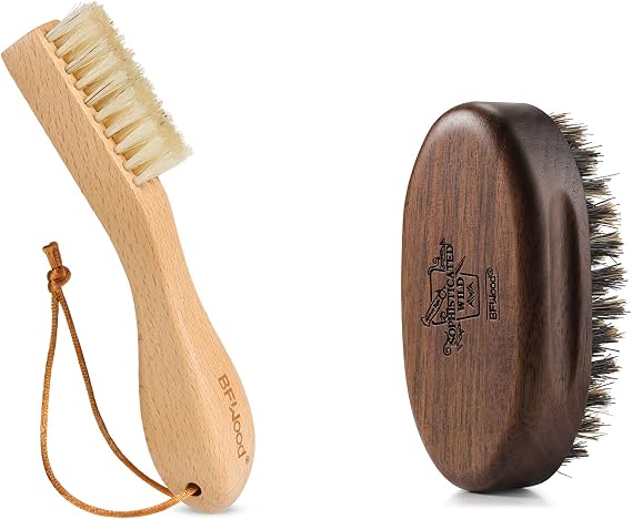 BFWood Laundry Stain Brush and Small Travel Beard Brush