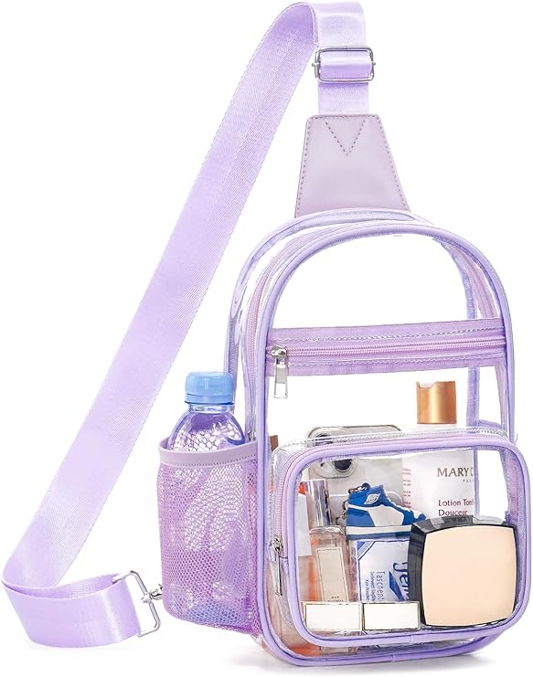 Clear Bag for Stadium Events, Clear Crossbody Purse, Sling Backpack
