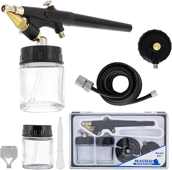Master Airbrush E91 Airbrush Set Single-Action External Mix Siphon Feed