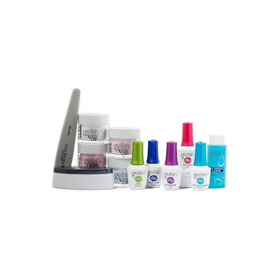 Gelish Xpress Dip N Brush French Kit - Powder Colors, Built-In Activator, 21+ Days Chip Proof Wear, Nail Dip Powder, Nail Kit, Dipping