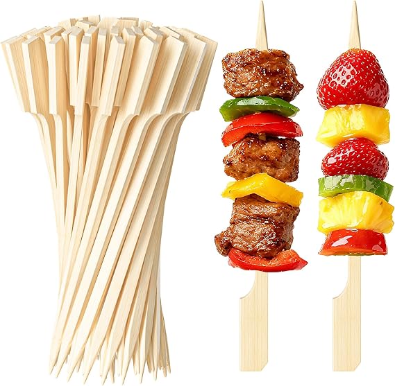 300 Pack Bamboo Appetizer Skewers 4.7 Inch Cocktail Picks for Appetizers, Charcuterie Toothpicks, Decorative Party Picks, Bamboo Cocktail Sticks for Drinks and Food