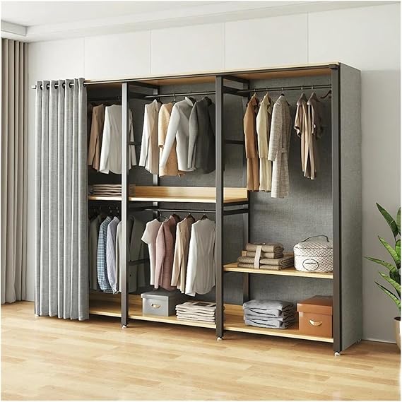 Portable Wardrobe Cabinets Display Wardrobes Foldable Modular Garment Wardrobes Display Closets Meuble De Rangement Home Furniture Portable Closet(A 180 cm)