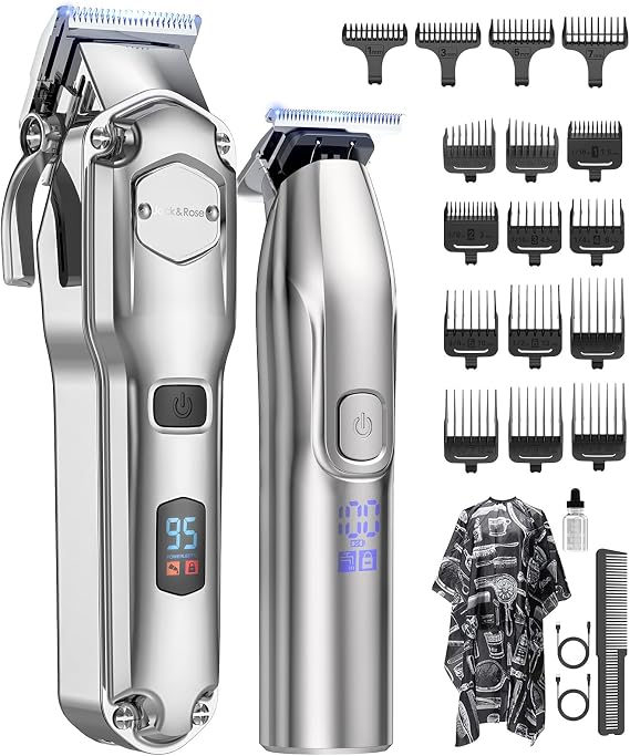 Jack & Rose Clippers and Trimmers Set, Cordless Hair Clippers for Men, Barber Clippers Set