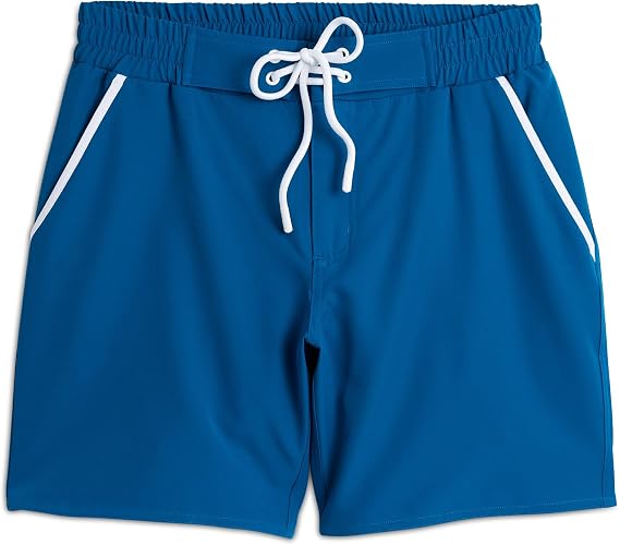 TomboyX Swim 7" Board Shorts, Quick Dry Bathing Suit Bottom Trunks, UPF 50 Sun Protection, Plus Size Inclusive (XS-6X)