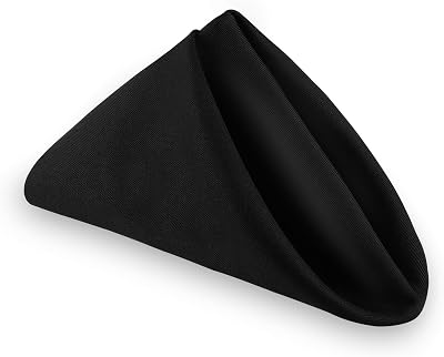 Cloth Napkins - 17 x 17 Inch Red Solid Washable Polyester Dinner Napkins Great for Weddings, Parties, Holiday Dinner & More Black, 17 x 17 Inch Cloth Napkins - 12pc