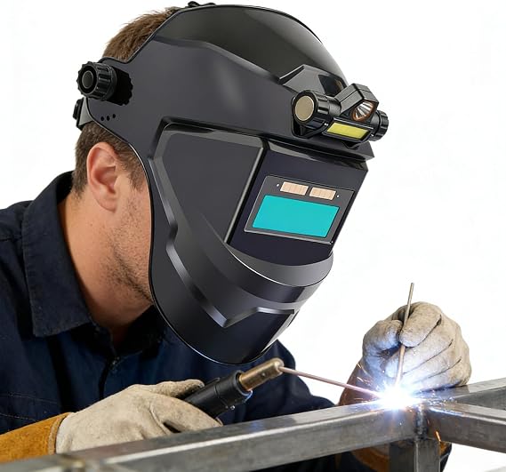 Welding Hood Auto Darkening Auto-Dimming Solar Face Welder Hood | Ergonomic Welding Helmet for Industry Workshop Factory Outdoor Farm Home Automotive