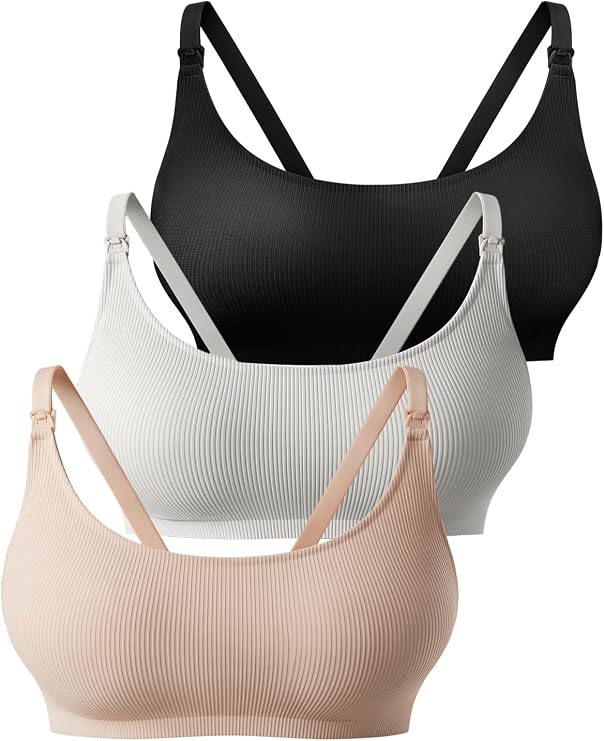 Seamless Wireless Nursing Bras for Breastfeeding Maternity 3PACK