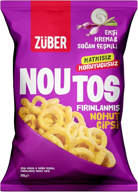 Züber Noutos Ekşi Krema ve Soğanlı Nohut Cipsi 55g x 15 Adet