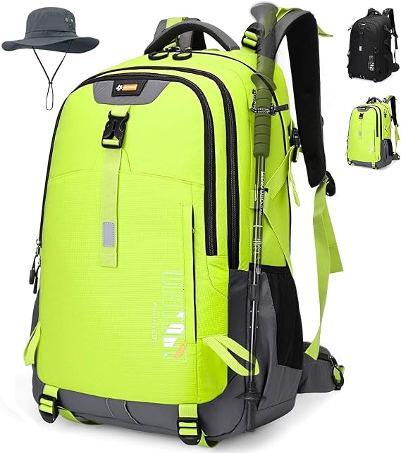 50L Large Capacity Multifunction Hiking Backpacks,Waterproof Rucksack for Men and Women, Durable Daypack for Hiking, Camping and Outdoor Adventures (Green)