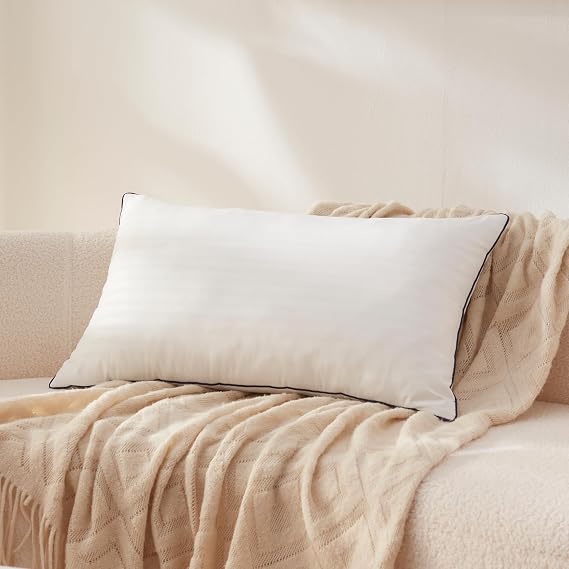 Memory Foam 16 x 26 Inch Pillow Insert, Decorative Throw Pillow, White