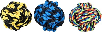 Multipet Nuts for Knots Ball Medium Dog Toy, Assorted 4 inches