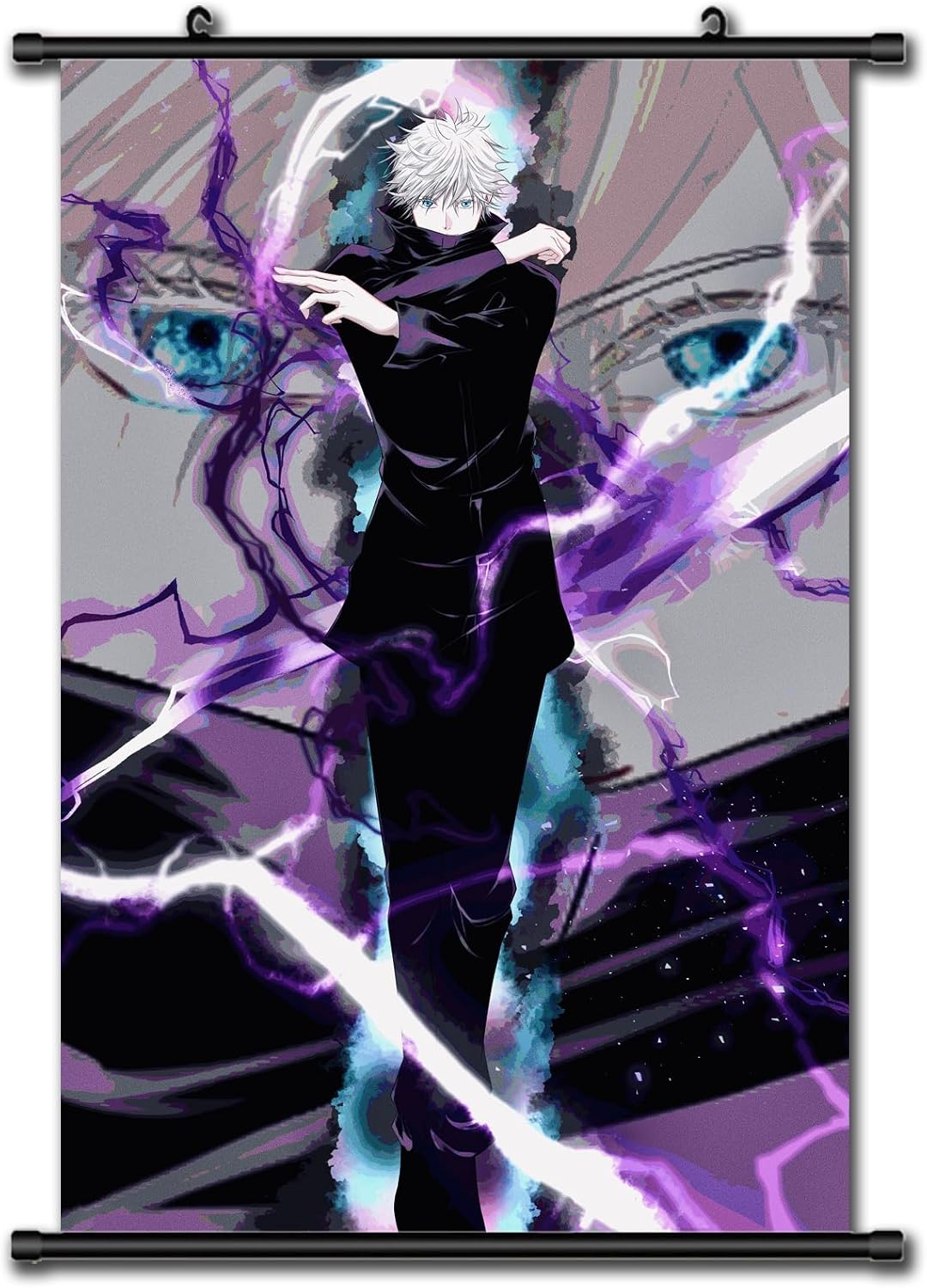 Anime Poster for Satoru Gojo - Fabric Prints Premium Artistic Japanese Anime Theme Hanging Wall Scroll Art Decor 16''x24''